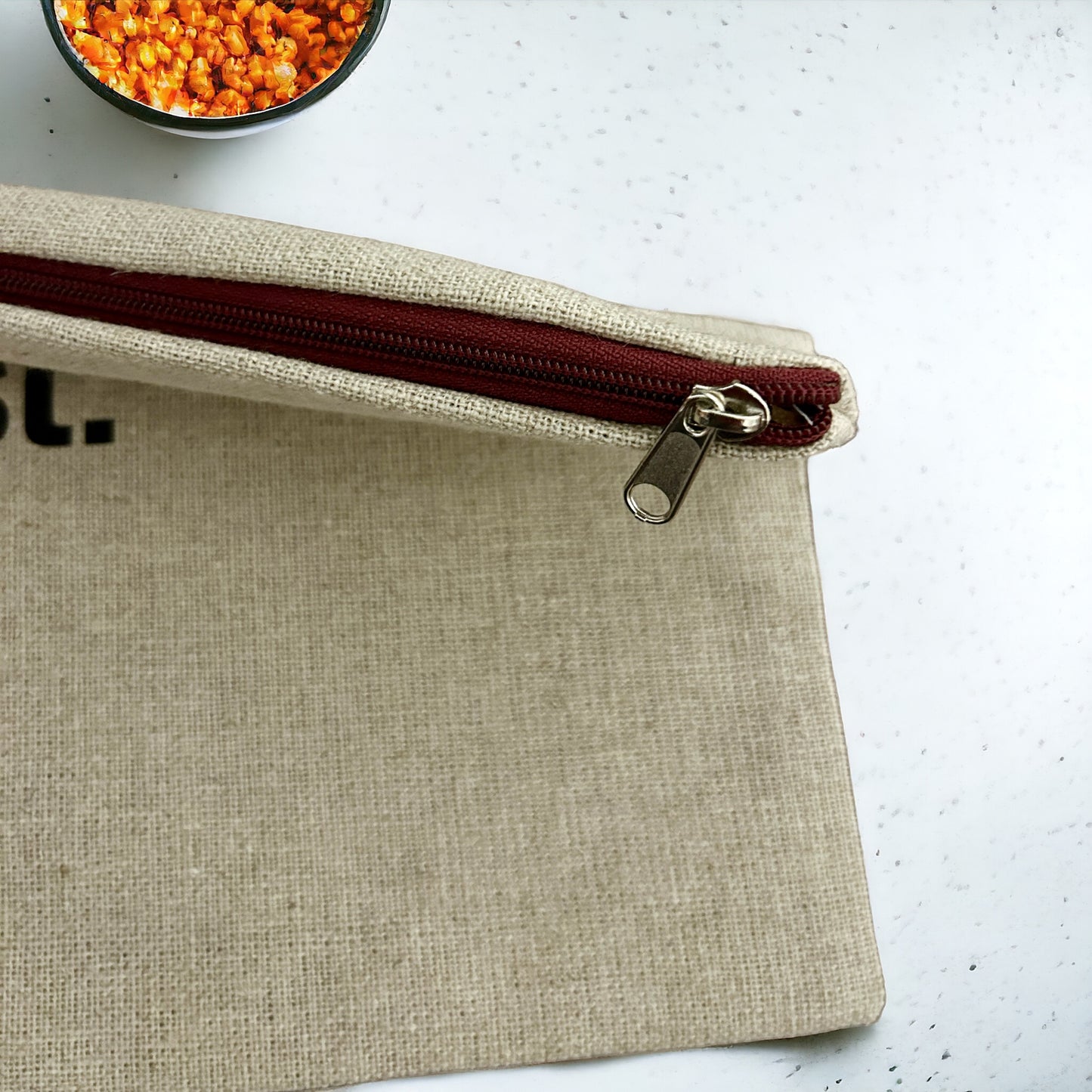 Main st. Linen Zipper Pouch, bag