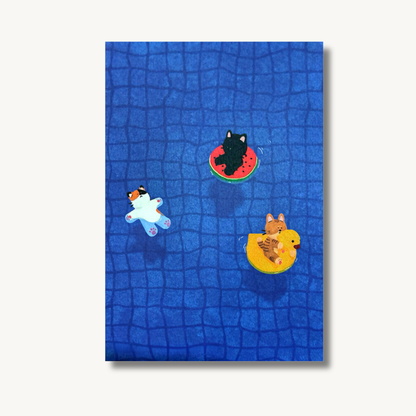 Sim Nyangs Postcard - In The Pool