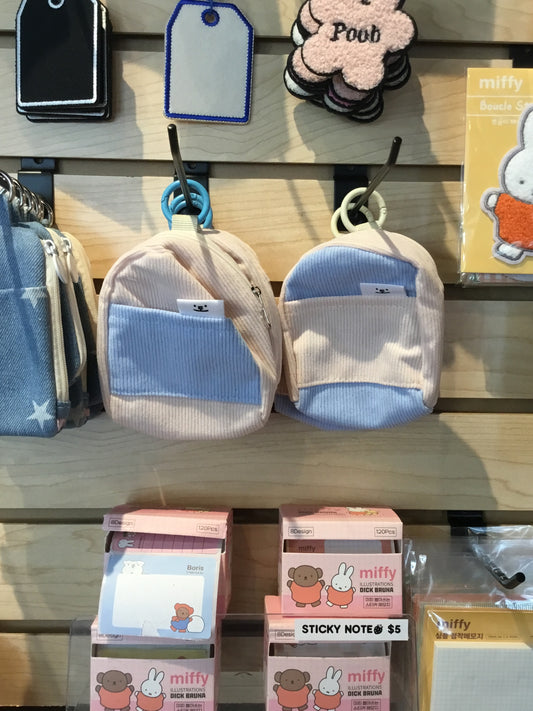 Pink and blue pouch