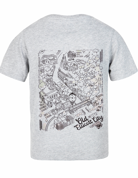 Old Ellicott City Map Short Sleeve T-Shirt