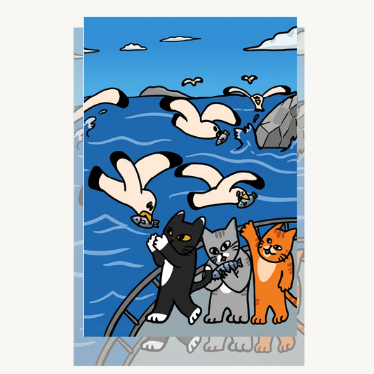 Myocat Market Postcard - Busan Seagull